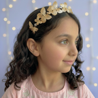 Golden butterfly headband side